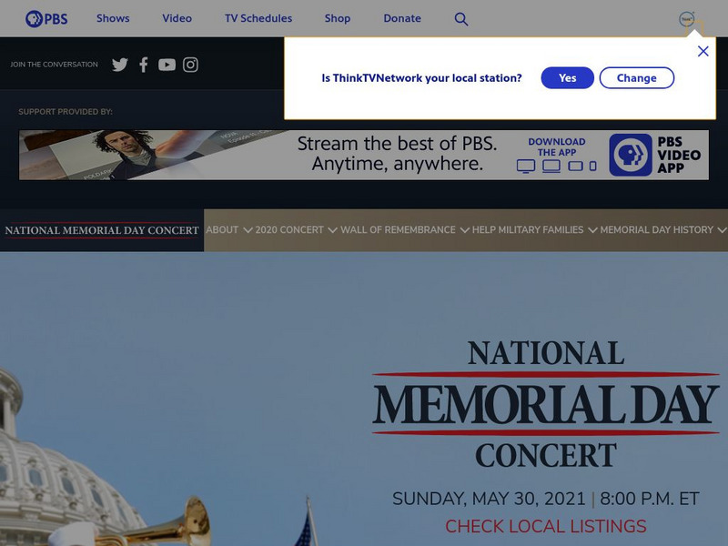 Pbs: National Memorial Day Concert Website Pbs: National Memorial Day Concert Website
