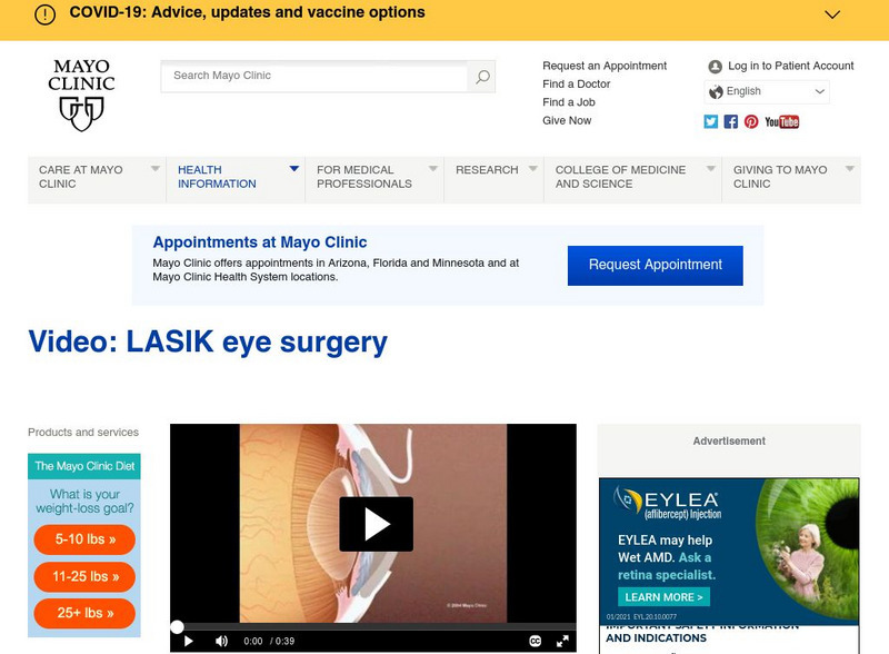Mayo Clinic: Video: Lasik Eye Surgery Instructional Video