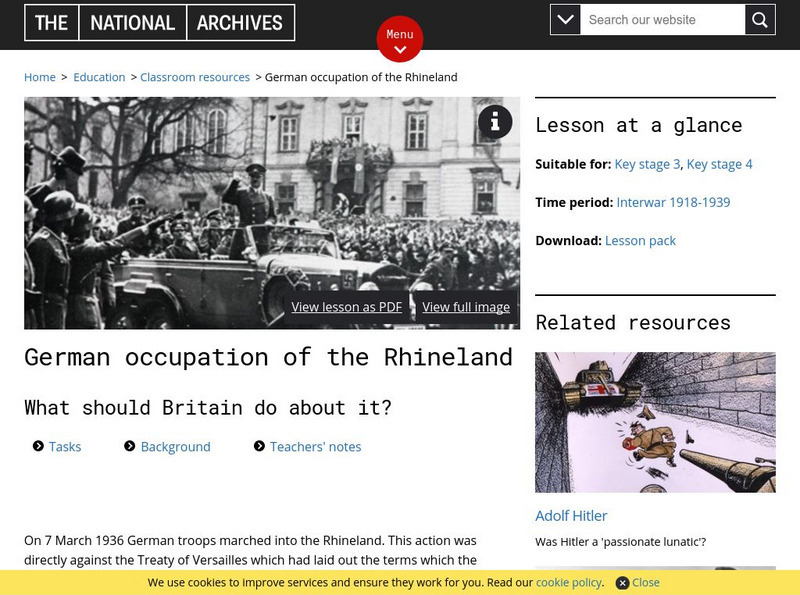 National Archives Learning Curve: The German Occupation of the Rhineland Lesson Plan National Archives Learning Curve: The German Occupation of the Rhineland Lesson Plan