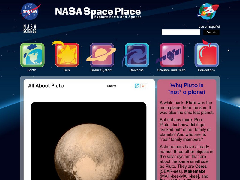 Nasa: The Space Place: Hail King of the Ice Dwarfs Handout Nasa: The Space Place: Hail King of the Ice Dwarfs Handout