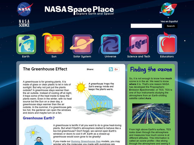 Nasa: The Space Place: Life in a Greenhouse Handout Nasa: The Space Place: Life in a Greenhouse Handout