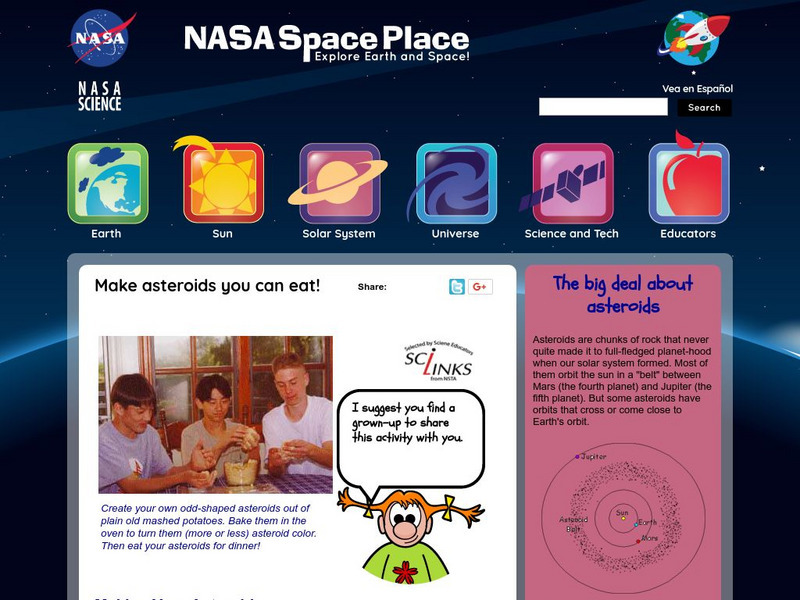 Nasa: The Space Place: Make Asteroids You Can Eat Activity Nasa: The Space Place: Make Asteroids You Can Eat Activity