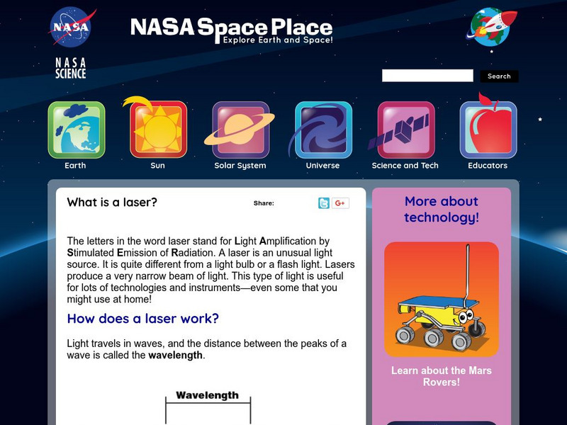 Nasa: The Space Place: What Is a Laser? Handout