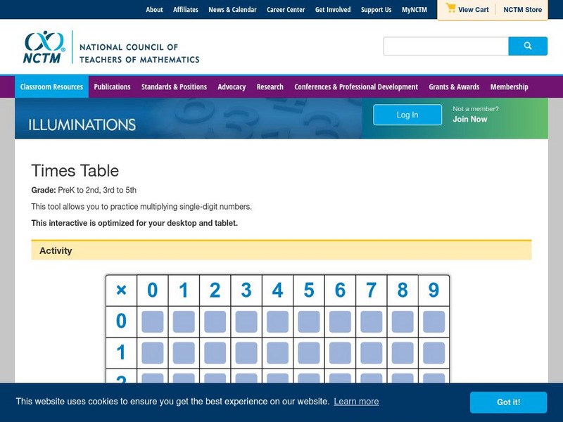 Nctm: Illuminations: Interactive Times Table Interactive Nctm: Illuminations: Interactive Times Table Interactive
