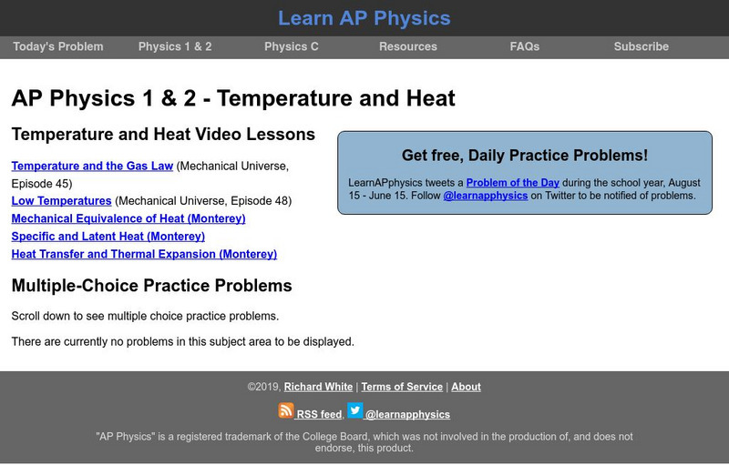 Learn Ap Physics: Physics B: Temperature and Heat Instructional Video Learn Ap Physics: Physics B: Temperature and Heat Instructional Video