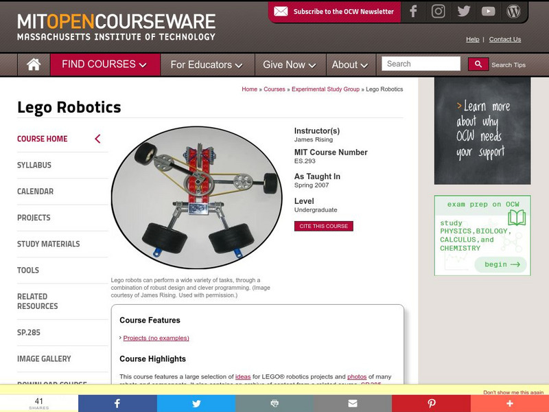 Mit: Open Course Ware: Lego Robotics Online Course Mit: Open Course Ware: Lego Robotics Online Course