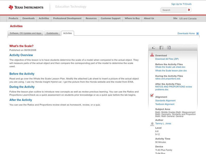 Texas Instruments: What's the Scale? Activity