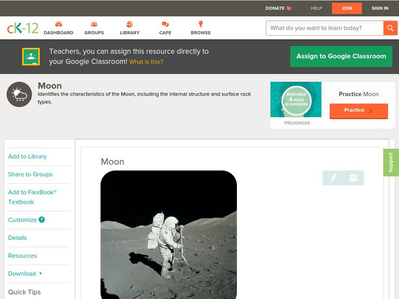 Ck 12: Earth Science: Moon Unit Plan Ck 12: Earth Science: Moon Unit Plan