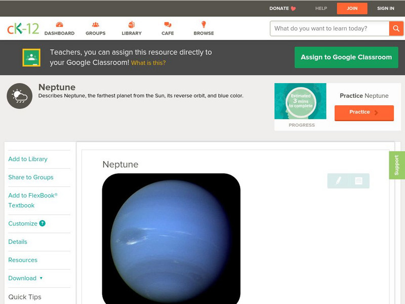Ck 12: Earth Science: Neptune Unit Plan Ck 12: Earth Science: Neptune Unit Plan