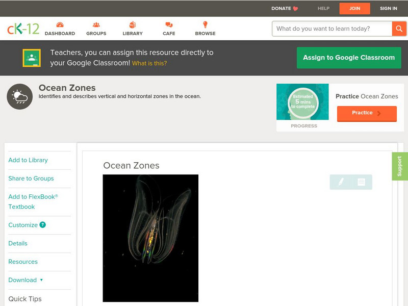 Ck 12: Earth Science: Ocean Zones Unit Plan Ck 12: Earth Science: Ocean Zones Unit Plan
