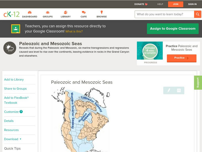 Ck 12: Earth Science: Paleozoic and Mesozoic Seas Unit Plan