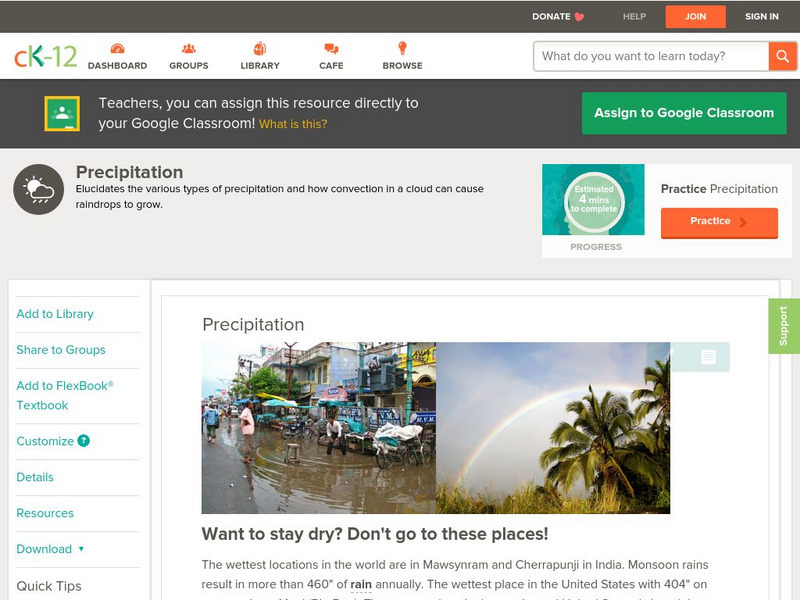 Ck 12: Earth Science: Precipitation Unit Plan Ck 12: Earth Science: Precipitation Unit Plan