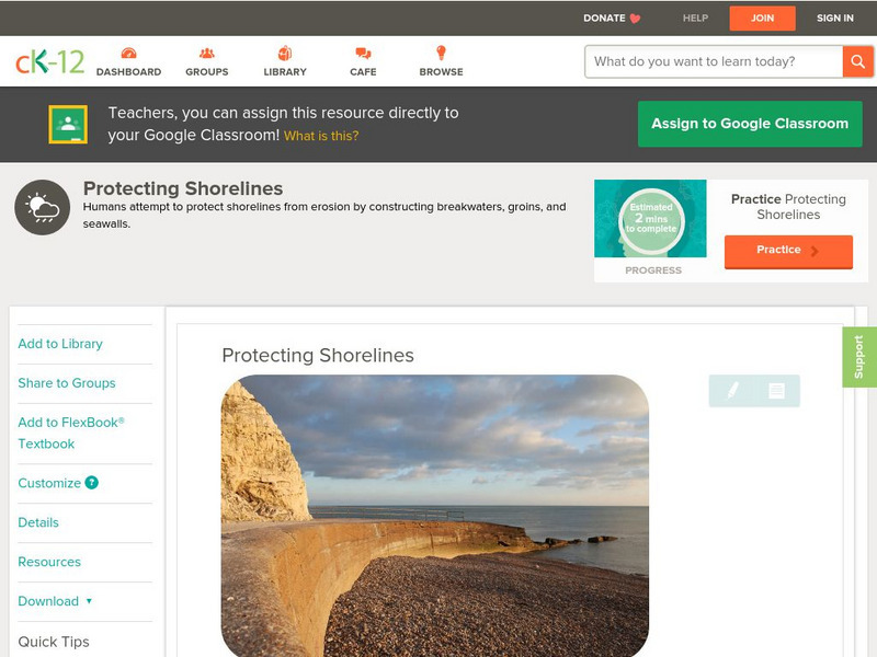 Ck 12: Earth Science: Protecting Shorelines Unit Plan Ck 12: Earth Science: Protecting Shorelines Unit Plan