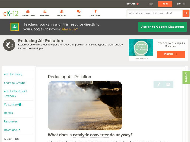 Ck 12: Earth Science: Reducing Air Pollution Unit Plan Ck 12: Earth Science: Reducing Air Pollution Unit Plan
