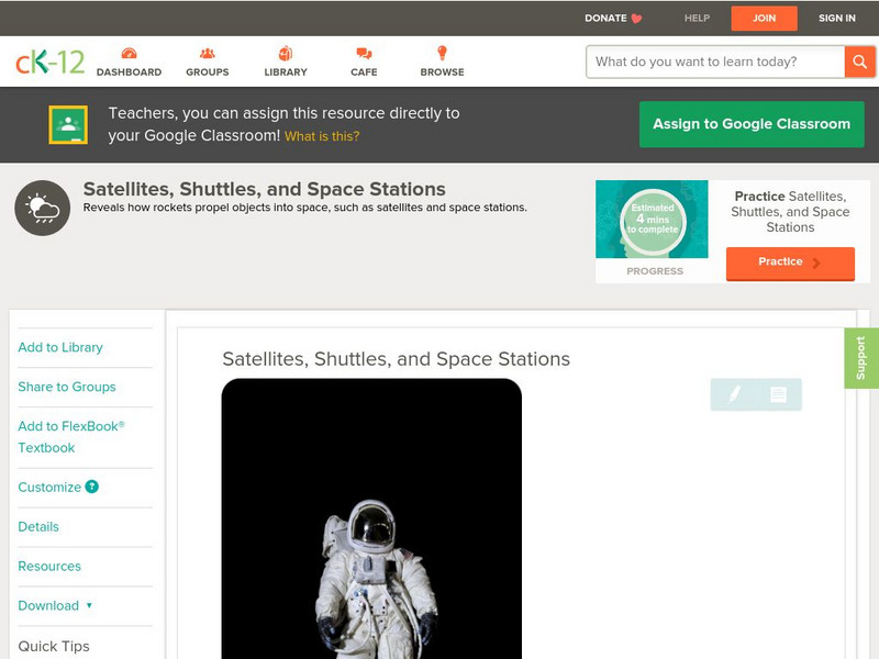 Ck 12: Earth Science: Satellites, Shuttles, and Space Stations Unit Plan Ck 12: Earth Science: Satellites, Shuttles, and Space Stations Unit Plan