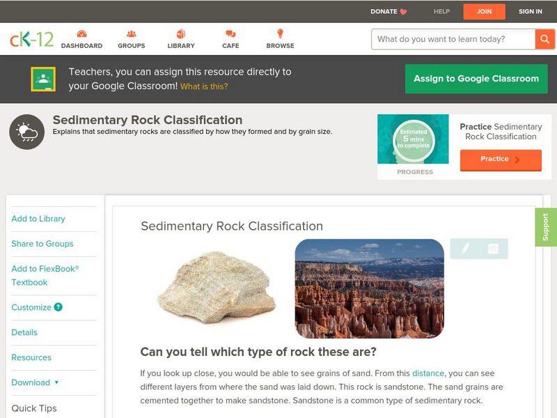 Ck 12: Earth Science: Sedimentary Rock Classification Unit Plan Ck 12: Earth Science: Sedimentary Rock Classification Unit Plan