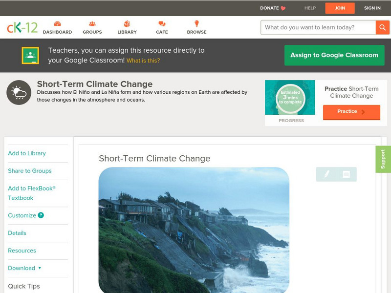 Ck 12: Earth Science: Short Term Climate Change Unit Plan