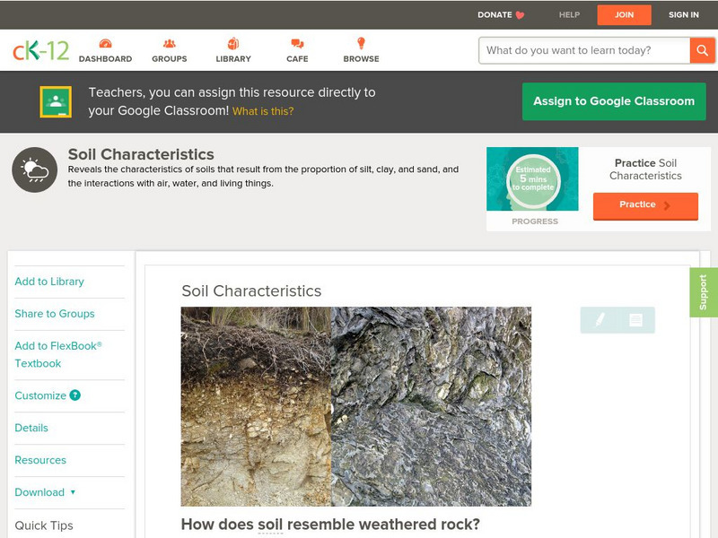 Ck 12: Earth Science: Soil Characteristics Unit Plan Ck 12: Earth Science: Soil Characteristics Unit Plan