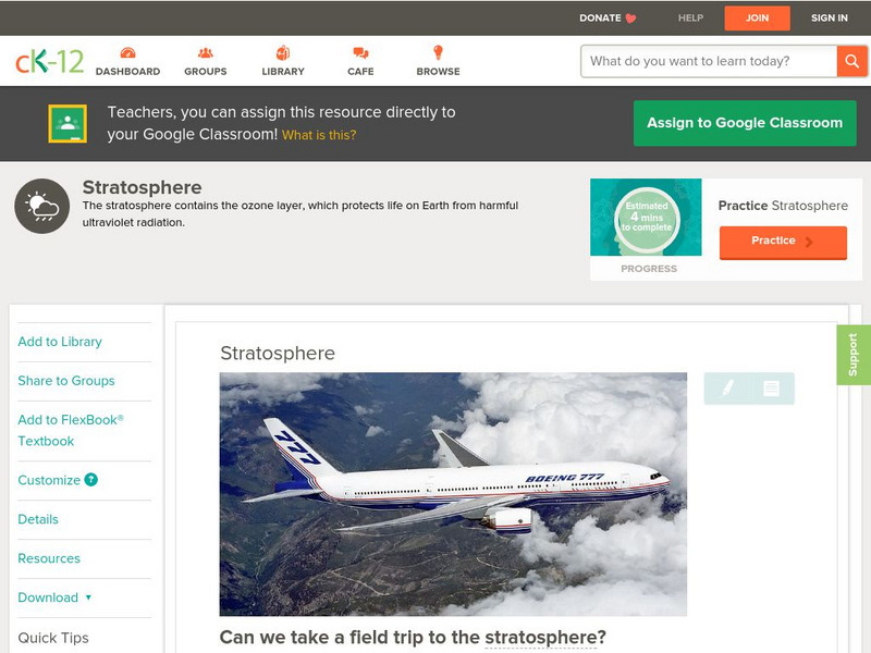 Ck 12: Earth Science: Stratosphere Unit Plan