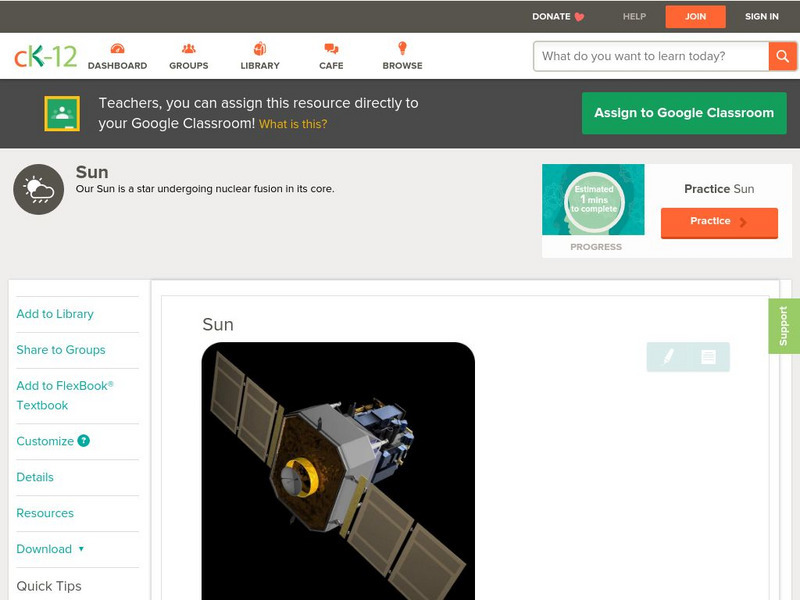 Ck 12: Earth Science: Sun Unit Plan Ck 12: Earth Science: Sun Unit Plan