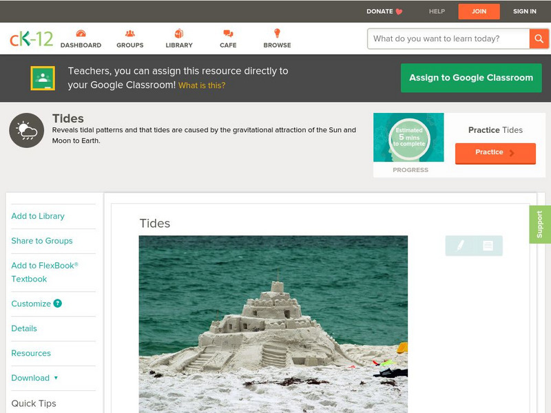 Ck 12: Earth Science: Tides Unit Plan Ck 12: Earth Science: Tides Unit Plan