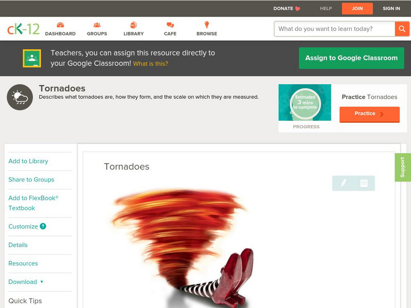 Ck 12: Earth Science: Tornadoes Unit Plan