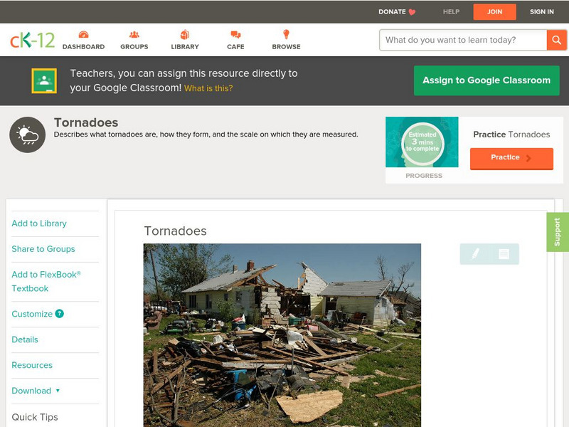 Ck 12: Earth Science: Tornadoes Unit Plan
