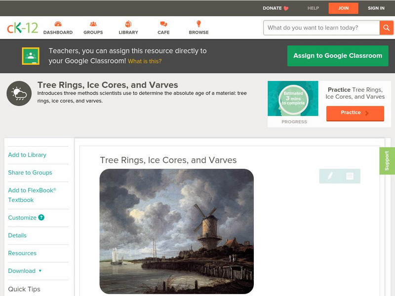 Ck 12: Earth Science: Tree Rings, Ice Cores, and Varves Unit Plan Ck 12: Earth Science: Tree Rings, Ice Cores, and Varves Unit Plan