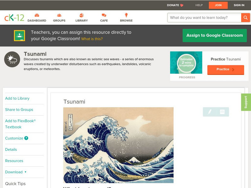 Ck 12: Earth Science: Tsunami Unit Plan Ck 12: Earth Science: Tsunami Unit Plan