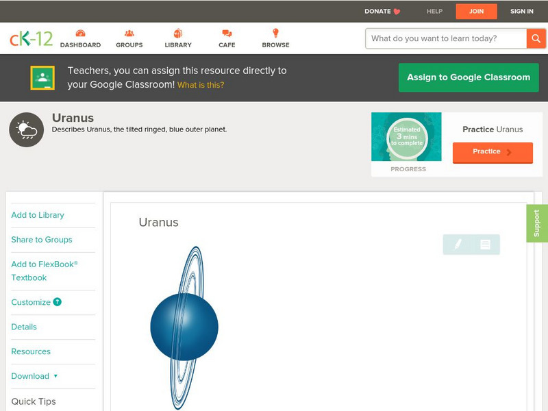 Ck 12: Earth Science: Uranus Unit Plan Ck 12: Earth Science: Uranus Unit Plan
