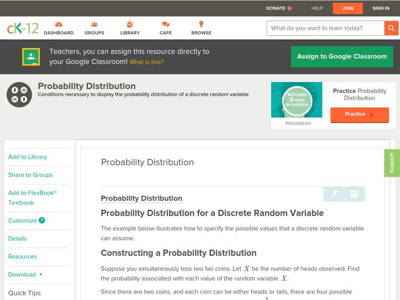 Ck 12: Probability: Probability Distribution Grades 11 12 Unit Plan Ck 12: Probability: Probability Distribution Grades 11 12 Unit Plan