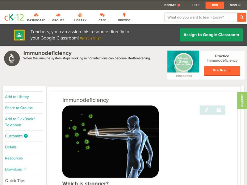 Ck 12: Biology: Immunodeficiency Unit Plan Ck 12: Biology: Immunodeficiency Unit Plan