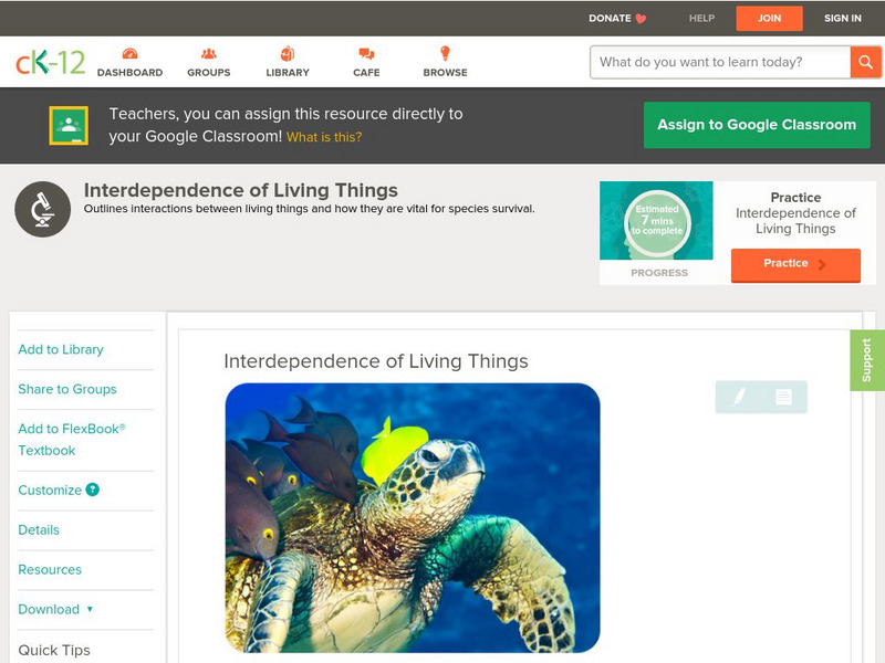 Ck 12: Biology: Interdependence of Living Things Unit Plan Ck 12: Biology: Interdependence of Living Things Unit Plan