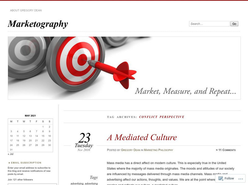 Marketography: Conflict Perspective: A Mediated Culture Article Marketography: Conflict Perspective: A Mediated Culture Article