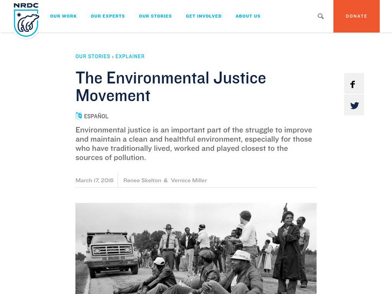 Natural Resources Defense Council: The Environmental Justice Movement Handout Natural Resources Defense Council: The Environmental Justice Movement Handout