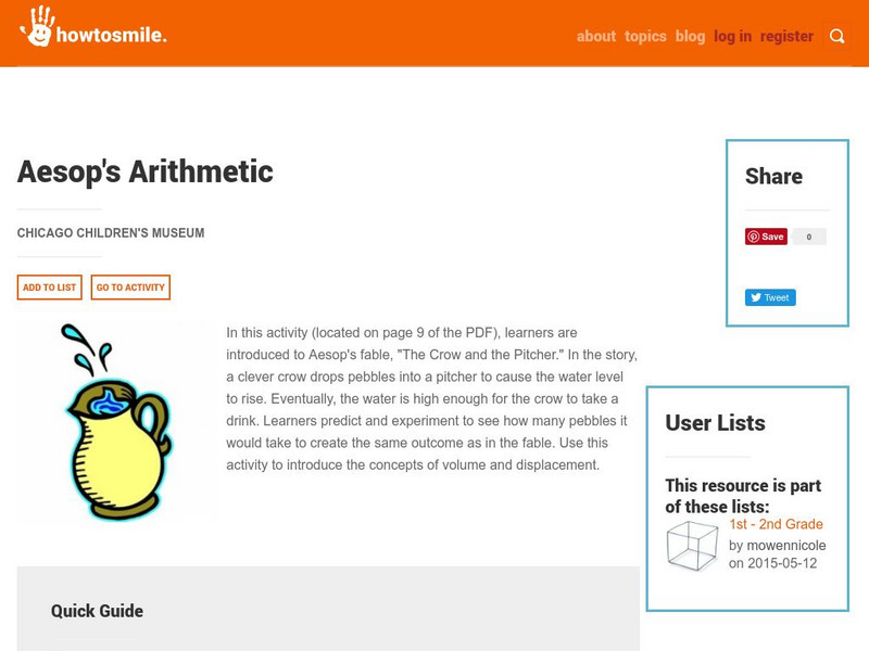 National Science Digital Library: Smile: Aesop's Arithmetic Lesson Plan National Science Digital Library: Smile: Aesop's Arithmetic Lesson Plan