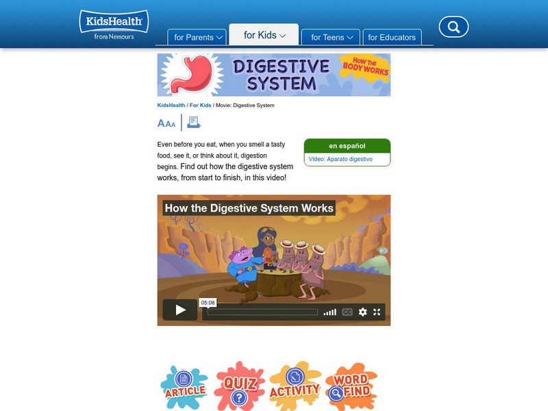 Kids Health: The Digestive System Instructional Video Kids Health: The Digestive System Instructional Video