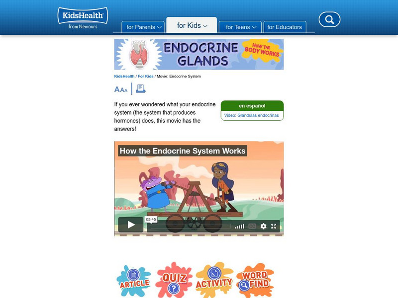 Kids Health: The Endocrine System Instructional Video Kids Health: The Endocrine System Instructional Video