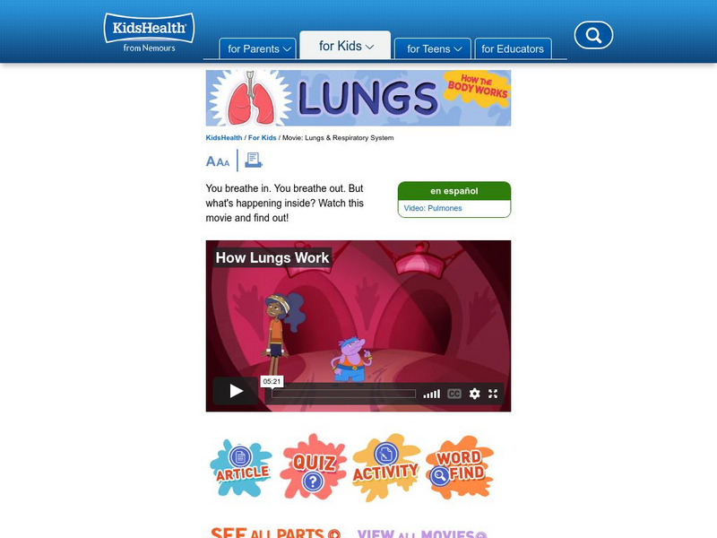Kids Health: The Respiratory System Instructional Video Kids Health: The Respiratory System Instructional Video