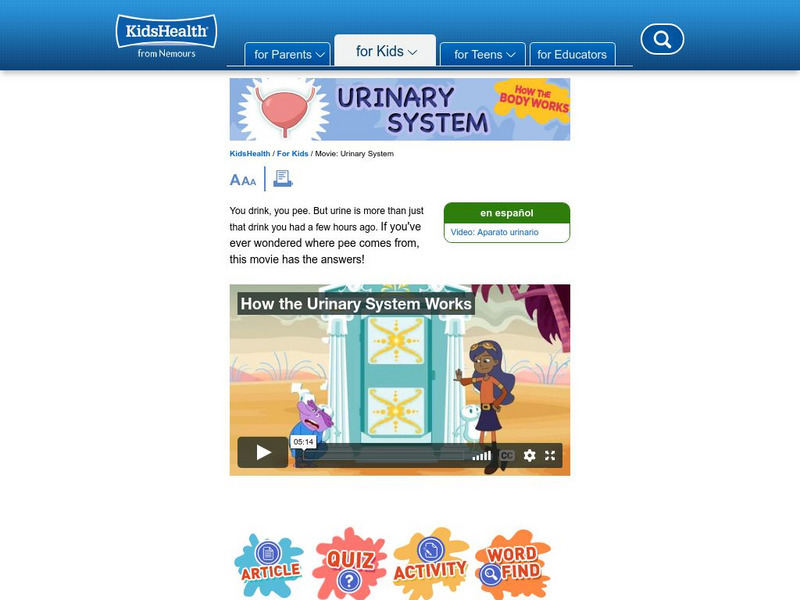 Kids Health: The Urinary System Unit Plan Kids Health: The Urinary System Unit Plan