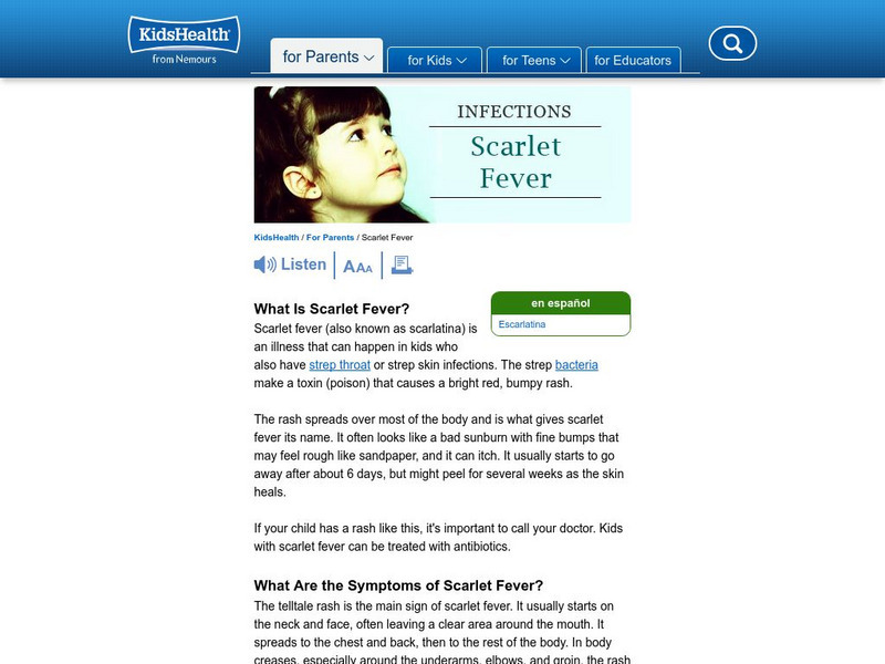 Kids Health: Scarlet Fever Unit Plan Kids Health: Scarlet Fever Unit Plan
