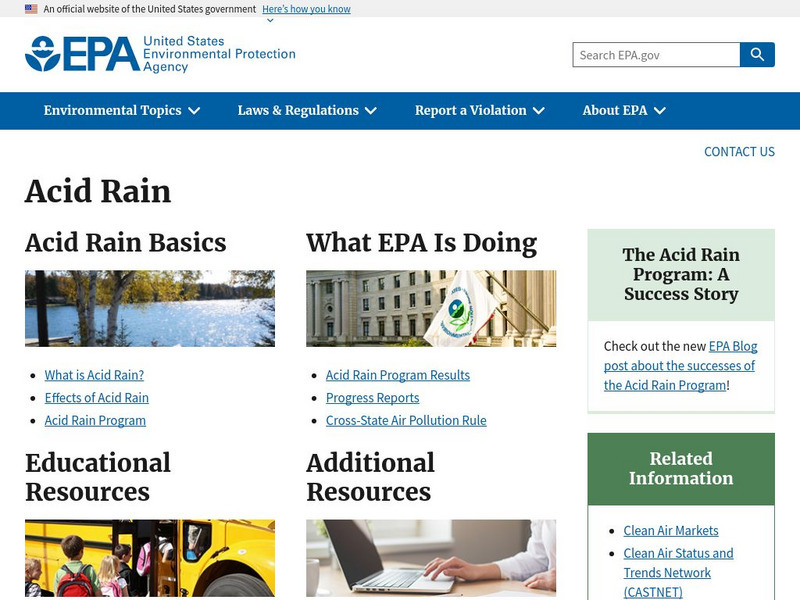 Epa: Acid Rain: Students Site Website Epa: Acid Rain: Students Site Website