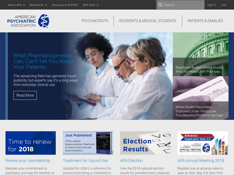 American Psychiatric Association: Homepage Website American Psychiatric Association: Homepage Website