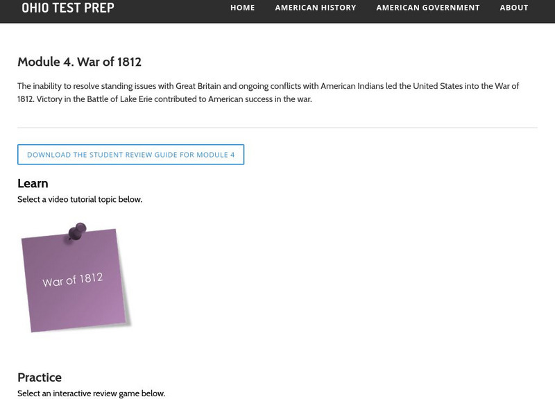 Ohio Test Prep: Module 4: War of 1812 Study Guide