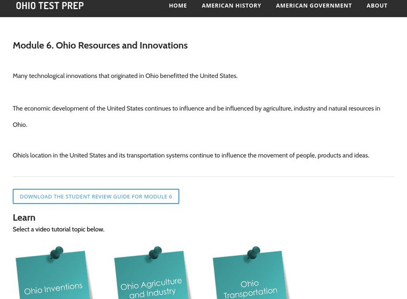 Ohio Test Prep: Module 6: Ohio Resources and Innovations Study Guide