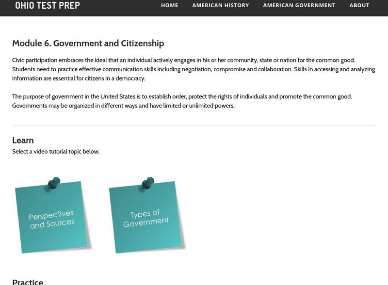 Ohio Test Prep: Module 6: Government and Citizenship Study Guide Ohio Test Prep: Module 6: Government and Citizenship Study Guide