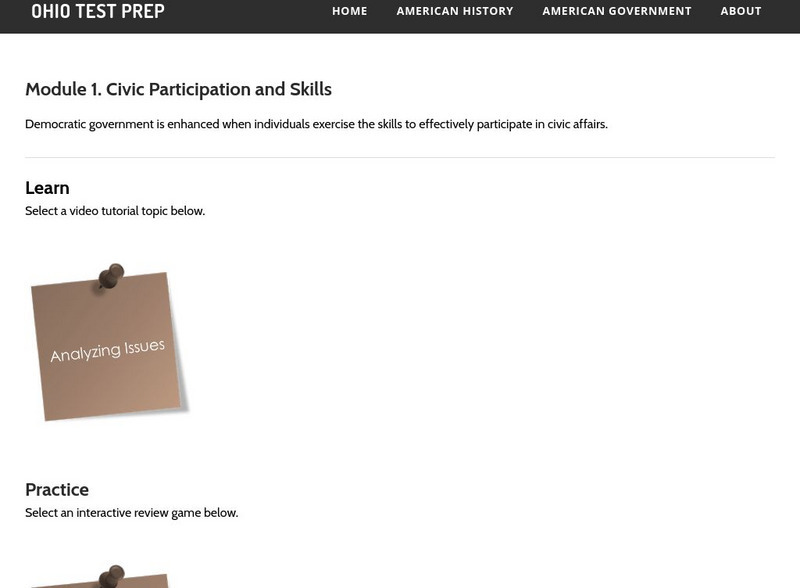 Ohio Test Prep: Module 1: Civic Participation and Skills Unit Plan Ohio Test Prep: Module 1: Civic Participation and Skills Unit Plan