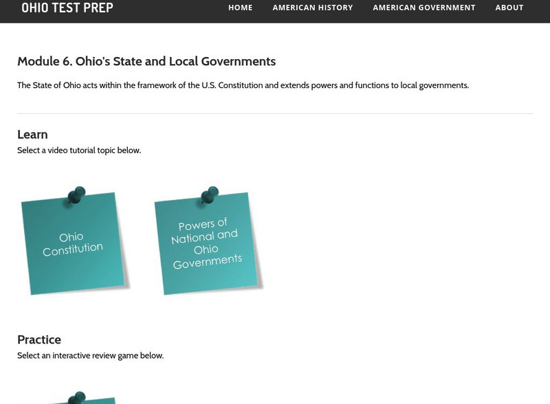 Ohio Test Prep: Module 6: Ohio's State and Local Governments Study Guide Ohio Test Prep: Module 6: Ohio's State and Local Governments Study Guide