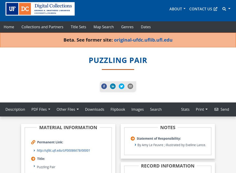 Baldwin Library: A Puzzling Pair Primary Baldwin Library: A Puzzling Pair Primary