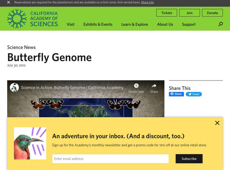 California Academy of Sciences: Butterfly Genome Instructional Video California Academy of Sciences: Butterfly Genome Instructional Video